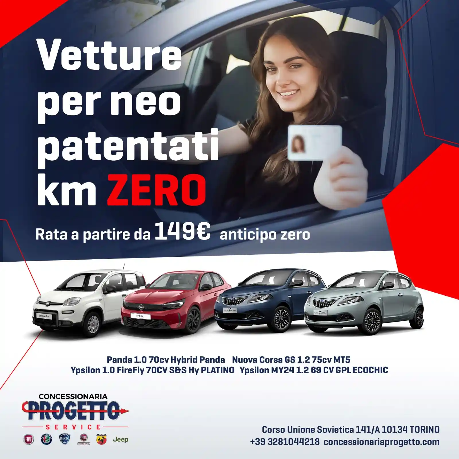 Offerta auto per neopatentati KM zero - Concessionaria Progetto